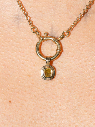 Mellow Hello Yellow Diamond Triple Cushion Cut Charm in Yellow 14k Gold