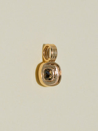 Nightlight Yellow Diamond Triple Cushion Cut Charm in Yellow 14k Gold