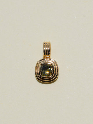 Nightlight Yellow Diamond Triple Cushion Cut Charm in Yellow 14k Gold