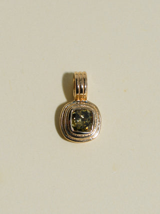 Nightlight Yellow Diamond Triple Cushion Cut Charm in Yellow 14k Gold