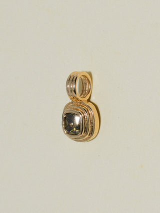 Nightlight Yellow Diamond Triple Cushion Cut Charm in Yellow 14k Gold
