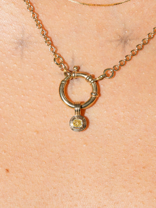 Beachy Keen Yellow Diamond Triple East West Cushion Cut Charm in Yellow 14k Gold
