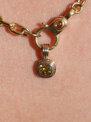 4eva Yellow Diamond Triple Cushion Cut Charm in Yellow 14k Gold
