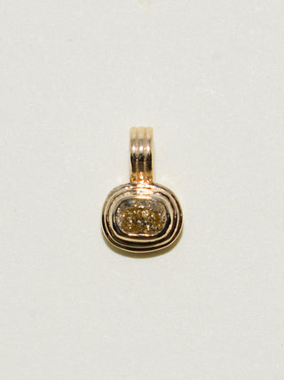 Mile High Yellow Diamond Triple East West Cushion Cut Charm in Yellow 14k Gold