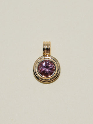 Sun is Set Zircon Triple Round Cut Charm in Yellow 14k Gold