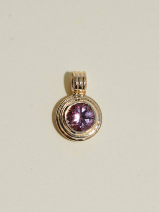 Sun is Set Zircon Triple Round Cut Charm in Yellow 14k Gold