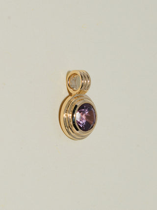 Sun is Set Zircon Triple Round Cut Charm in Yellow 14k Gold