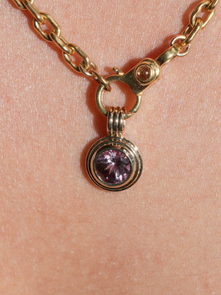 Sun is Set Zircon Triple Round Cut Charm in Yellow 14k Gold
