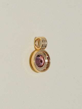 Toto Zircon Triple Round Cut Charm in Yellow 14k Gold