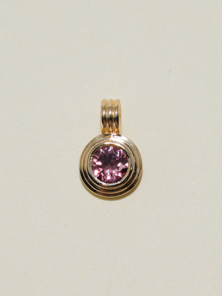 Toto Zircon Triple Round Cut Charm in Yellow 14k Gold