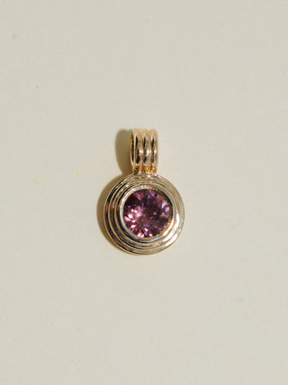 Toto Zircon Triple Round Cut Charm in Yellow 14k Gold