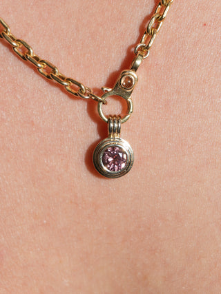 Toto Zircon Triple Round Cut Charm in Yellow 14k Gold