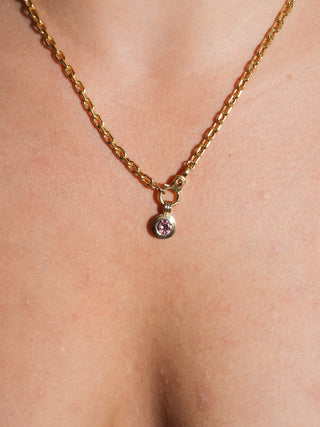 Toto Zircon Triple Round Cut Charm in Yellow 14k Gold