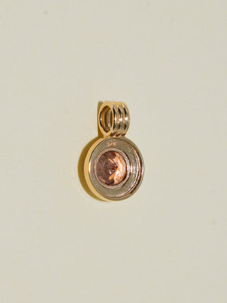 Crepuscule Zircon Triple Round Cut Charm in Yellow 14k Gold