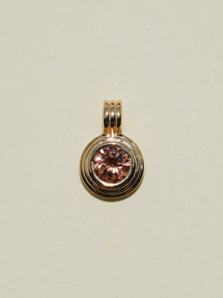 Crepuscule Zircon Triple Round Cut Charm in Yellow 14k Gold