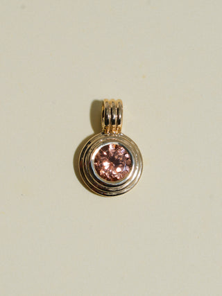 Crepuscule Zircon Triple Round Cut Charm in Yellow 14k Gold