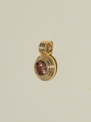 Crepuscule Zircon Triple Round Cut Charm in Yellow 14k Gold