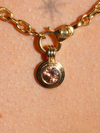 Crepuscule Zircon Triple Round Cut Charm in Yellow 14k Gold