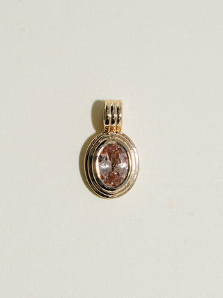 Queenie Zircon Triple Oval Cut Charm in Yellow 14k Gold