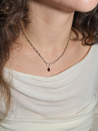 Knowing Things Zircon Oval Cut Charm in White 14k Gold