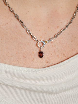 Knowing Things Zircon Oval Cut Charm in White 14k Gold