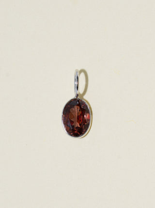 Knowing Things Zircon Oval Cut Charm in White 14k Gold
