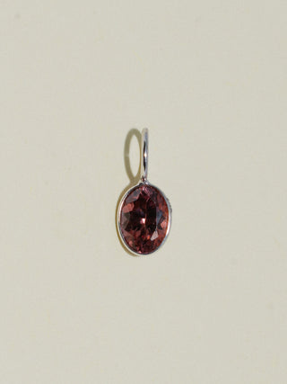 Coals Zircon Oval Cut Charm in White 14k Gold