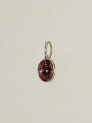 Coals Zircon Oval Cut Charm in White 14k Gold