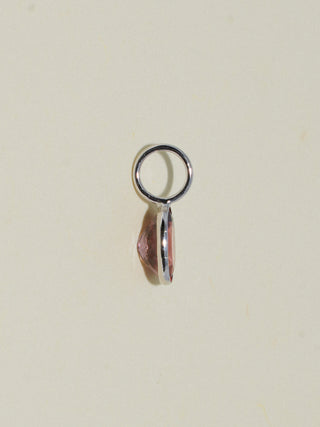 Coals Zircon Oval Cut Charm in White 14k Gold