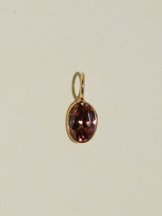 Kitty Gurl Zircon Oval Cut Charm in Yellow 14k Gold