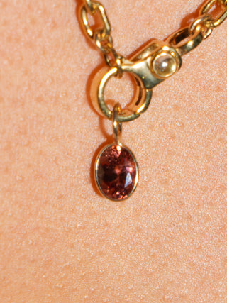 Kitty Gurl Zircon Oval Cut Charm in Yellow 14k Gold