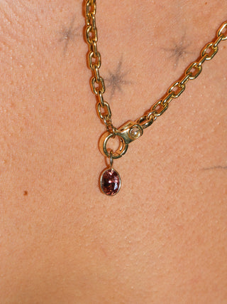 Kitty Gurl Zircon Oval Cut Charm in Yellow 14k Gold