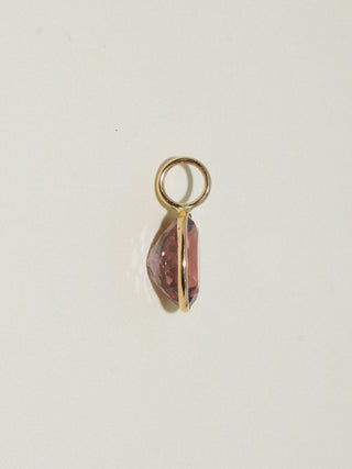 Mauve Zircon Oval Cut Charm in Yellow 14k Gold