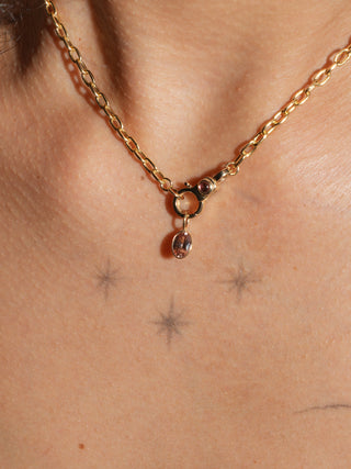 zealous zircon Oval Cut Charm in Yellow 14k Gold