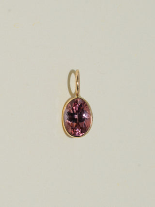 Mauverlous Zircon Oval Cut Charm in Yellow 14k Gold