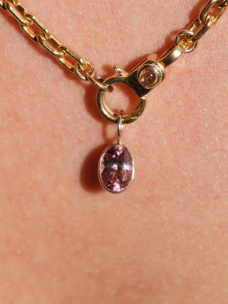 Mauverlous Zircon Oval Cut Charm in Yellow 14k Gold