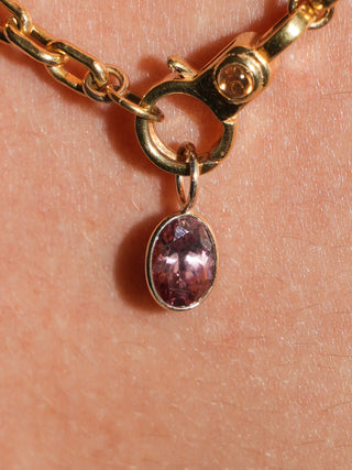 Mauverlous Zircon Oval Cut Charm in Yellow 14k Gold