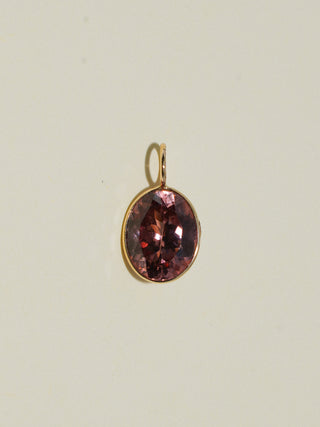 Puppy Paw Zircon Oval Cut Charm in Yellow 14k Gold
