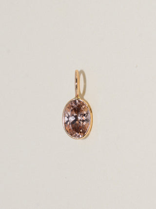 Taupe Dreams Zircon Oval Cut Charm in Yellow 14k Gold