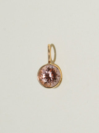Color Theory Zircon Round Cut Charm in Yellow 14k Gold
