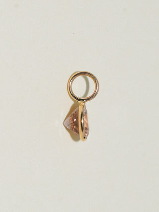 Color Theory Zircon Round Cut Charm in Yellow 14k Gold