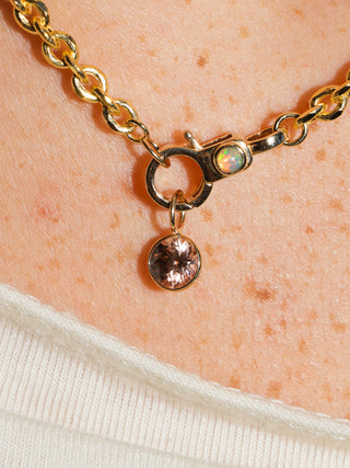 Color Theory Zircon Round Cut Charm in Yellow 14k Gold