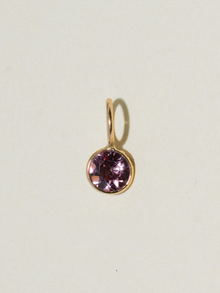 chichi Zircon Round Cut Charm in Yellow 14k Gold