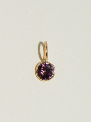 chichi Zircon Round Cut Charm in Yellow 14k Gold