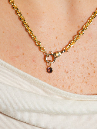 chichi Zircon Round Cut Charm in Yellow 14k Gold