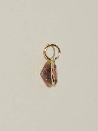 Sunkisser Zircon Round Cut Charm in Yellow 14k Gold