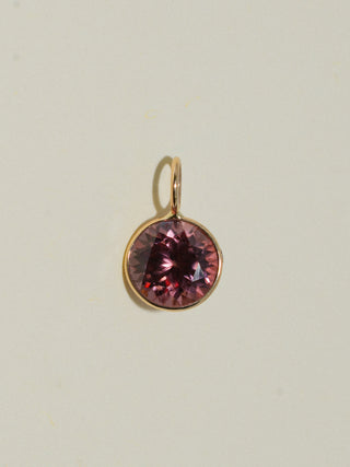 Sunkisser Zircon Round Cut Charm in Yellow 14k Gold