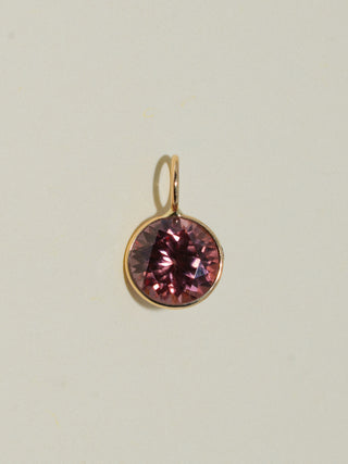 Sunkisser Zircon Round Cut Charm in Yellow 14k Gold