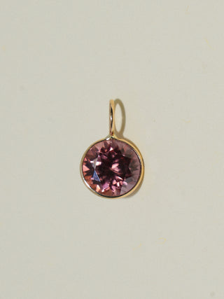 Sunkisser Zircon Round Cut Charm in Yellow 14k Gold