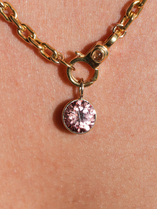 Sunkisser Zircon Round Cut Charm in Yellow 14k Gold